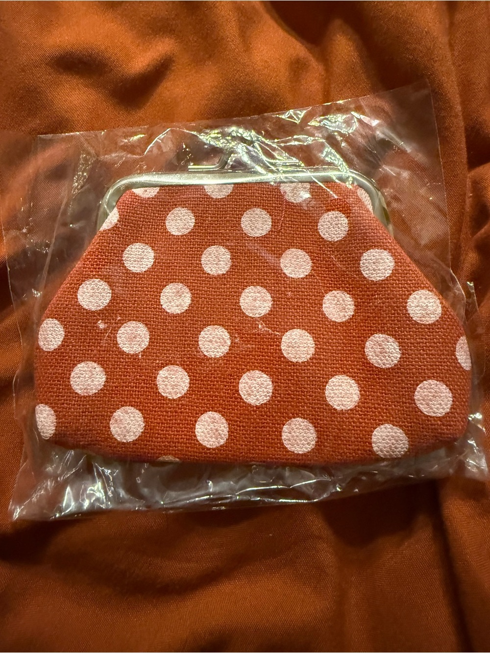 Polka Dot Orange Coin Purse